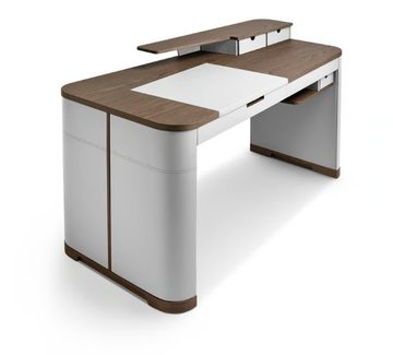 ARTUR - Wood and leather secretary desk with drawers by i 4 Mariani - view 3
